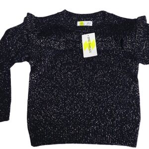 Epic Threads Girls 4T Sparkle Knit Sweater Long Sleeve Ruffle Neck Pullover NWT